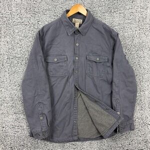 Duluth Trading Co Jacket Mens XL Tall Gray Lined Heavy Canvas Shirt Shacket XLT